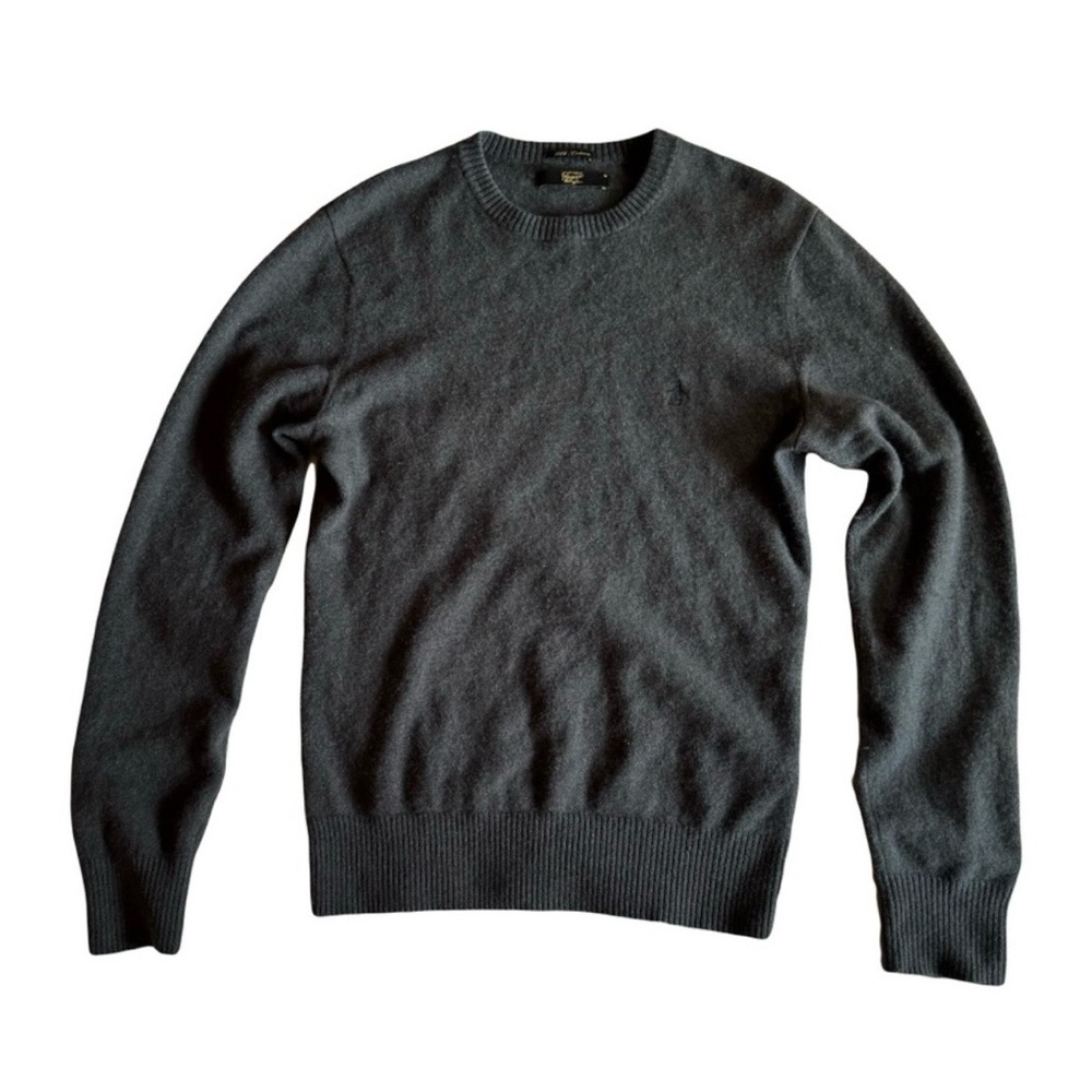 Original Penguin 100% Cashmere Dark Gray Crewneck Sweater